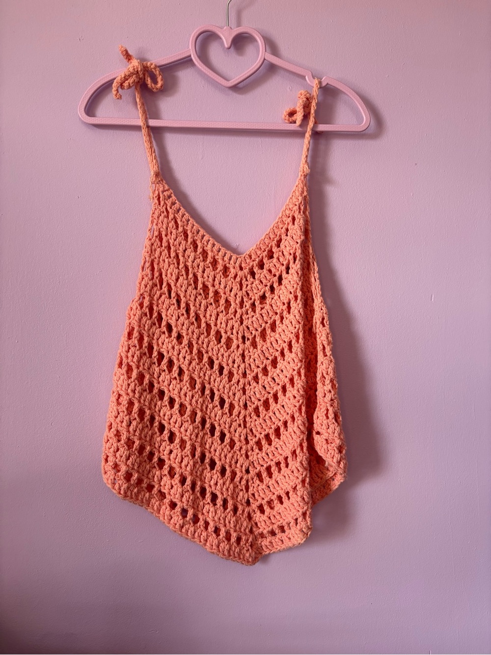 Handmade Crochet top in Coral Pink